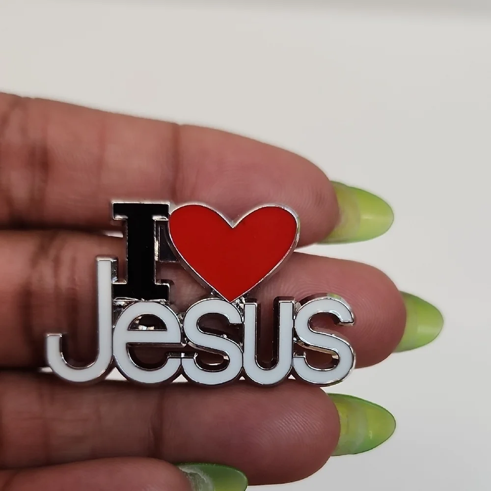 Christian Enamel Pin Set Love Like Jesus Pink Red Purple Heart Pins - Picture 4 of 6